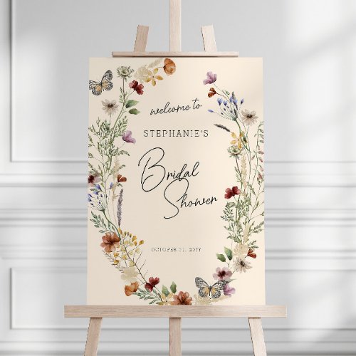 Autumn Wildflowers Bridal Shower Foam Board