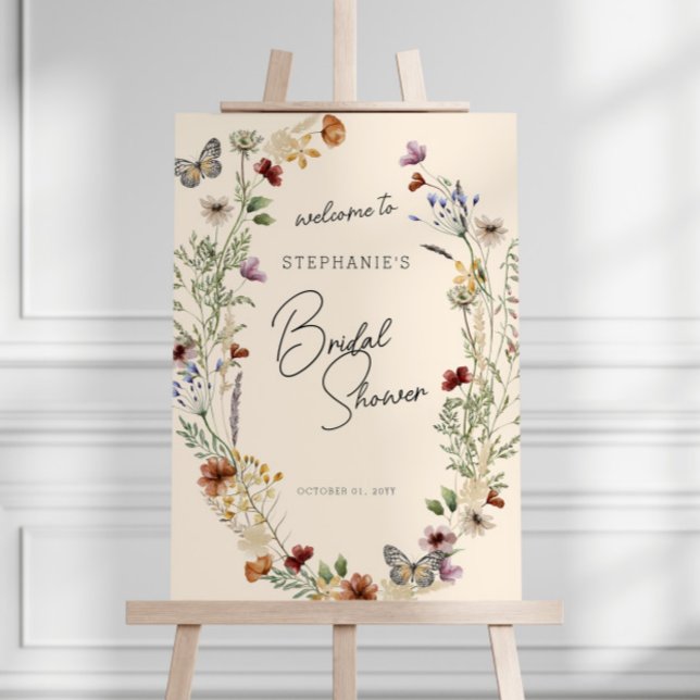 Autumn Wildflowers Bridal Shower Foam Board (Creator Uploaded)