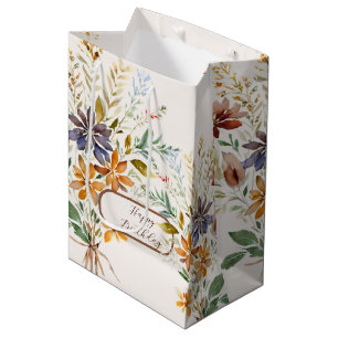 Autumn wildflowers custom medium gift bag