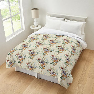 Autumn wildflowers pattern duvet cover
