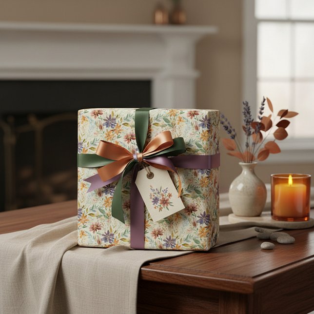 Autumn wildflowers pattern wrapping paper (Creator Uploaded)