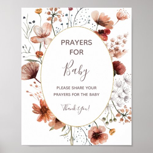 Autumn Wildflowers Prayers for Baby Sign