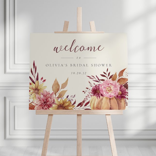 Autumn Wildflowers & Pumpkin Event Welcome Sign (Creator Uploaded)