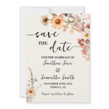 Autumn Wildflowers Save the Date Wedding