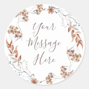 Autumn Wildflowers Watercolor Message Sticker