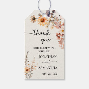 Autumn Wildflowers Wedding Bridal Shower Favor tag