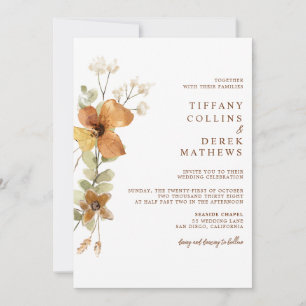 Autumn Wildflowers Wedding Invitation
