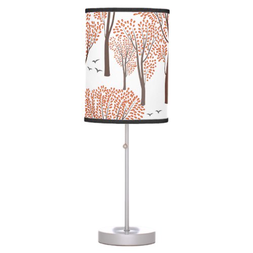Autumn Wildlife Trees Birds Pattern Table Lamp