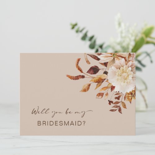 Autumn Will You Be My Bridesmaid Proposal Card