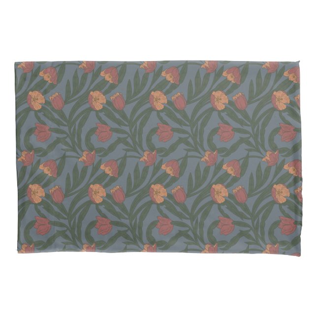 Autumn William Morris Style Pattern Pillow Case (Front)