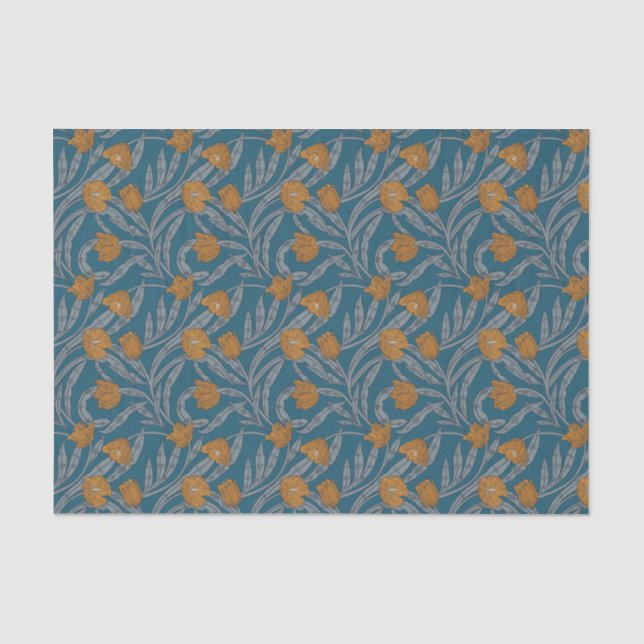 Autumn William Morris Style Pattern Tissue Paper (Front)