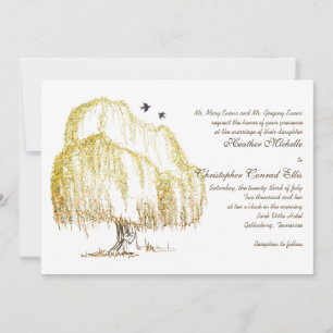 Autumn Willow Tree Wedding Invitation