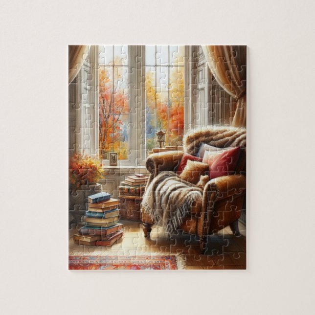 Autumn Window View Puzzle (Vertical)