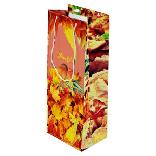Autumn Wine Thanksgiving Wine Gift Bag