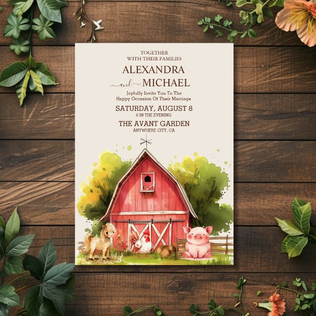 Autumn Winter Fall Farm Wedding Invitation (Creator Uploaded)