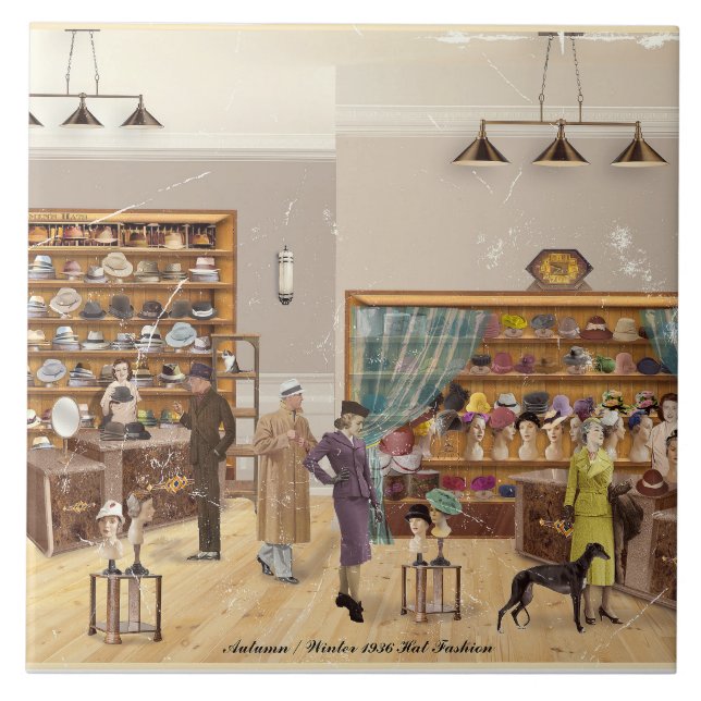 Autumn - Winter Fashion, 1934 Ceramic Tile (Front)