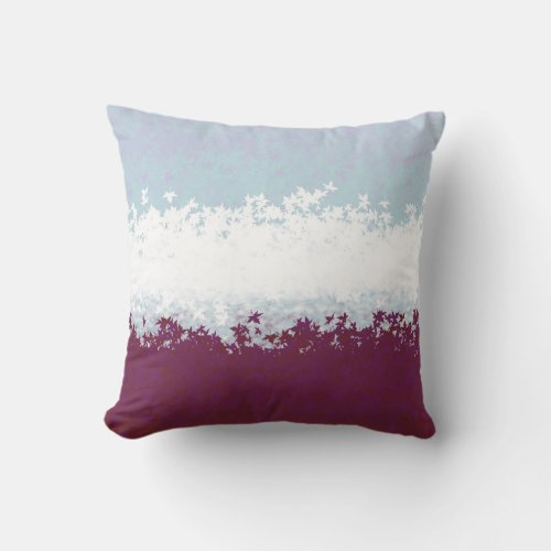 Autumn Winter Layers with Leaves Throw Pillow