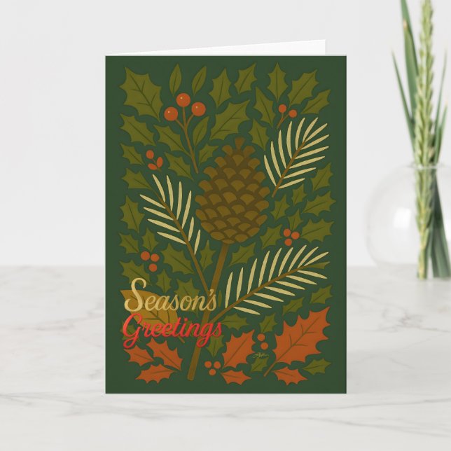 Autumn & Winter Mid Century Season's Greetings Card (Front)