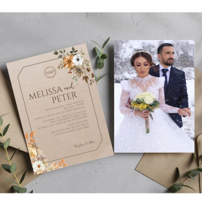 Autumn Winter Photo Wedding  Invitation (Creator Uploaded)