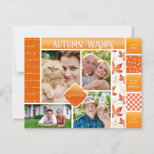 Autumn Wishes Family Photo Cozy Fall Season Holiday Card