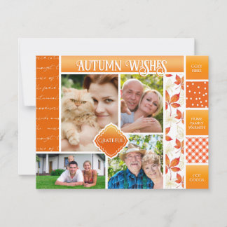 Autumn Wishes Family Photo Cozy Fall Season Holiday Card