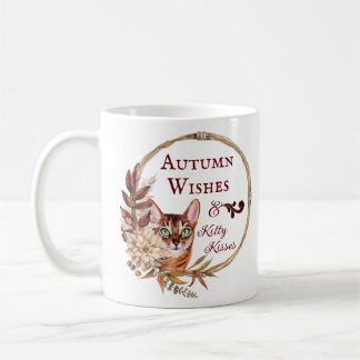 Autumn Wishes & Kitty Kisses, Autumn, Seasonal  Coffee Mug