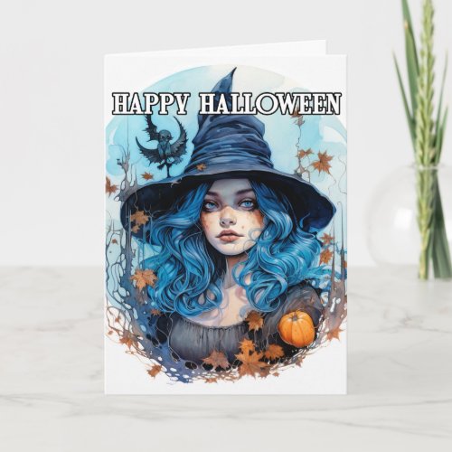 Autumn Witch  Happy Halloween Card