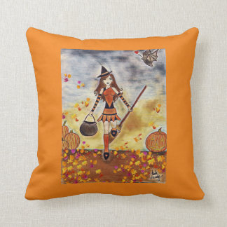 Autumn Witch Throw Pillow