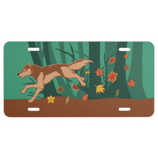 Autumn Wolf License Plate
