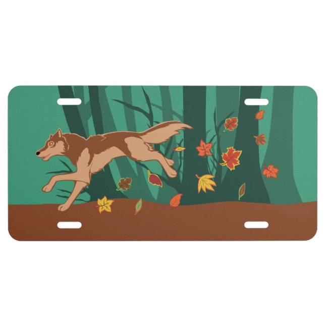 Autumn Wolf License Plate (Front)