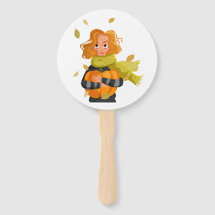 AUTUMN WOMAN HAND FAN