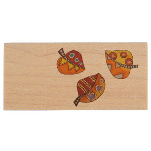 autumn wood flash drive