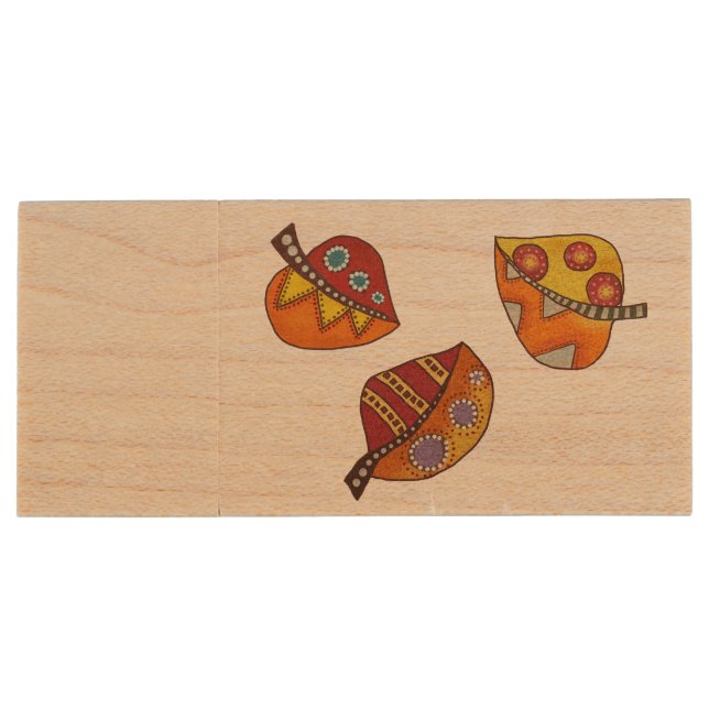 autumn wood flash drive (Back)