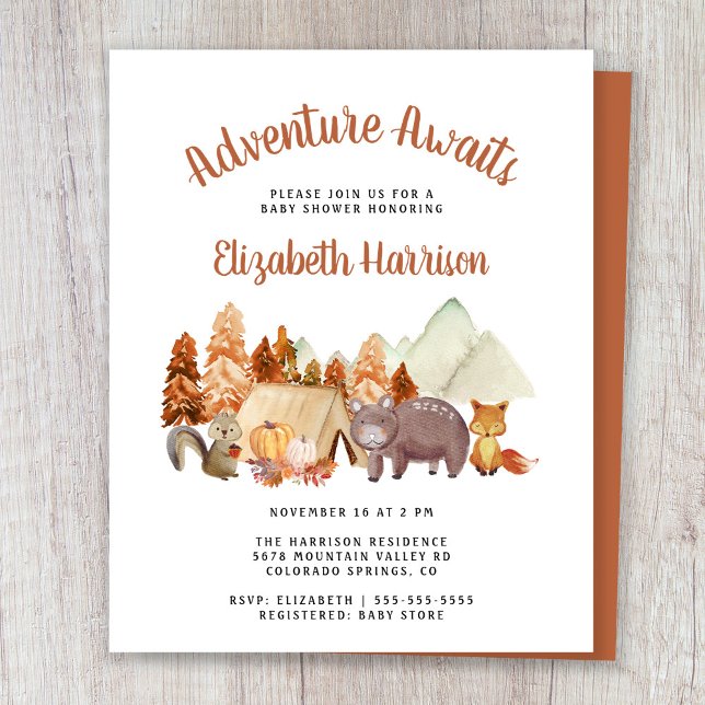 Autumn Woodland Animals Baby Shower Invitation (Creator Uploaded)