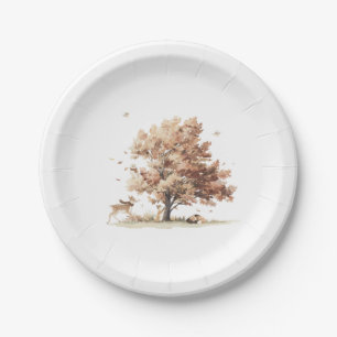 Autumn Woodland Animals Paper Plates