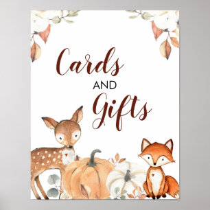 Autumn Woodland Baby Shower Cards & Gifts Poster