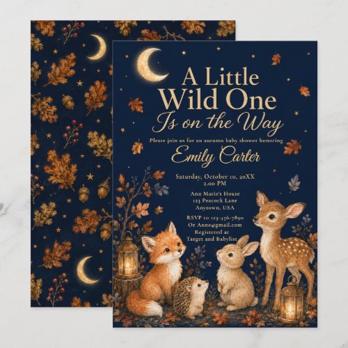 Autumn Woodland Baby Shower Invitation