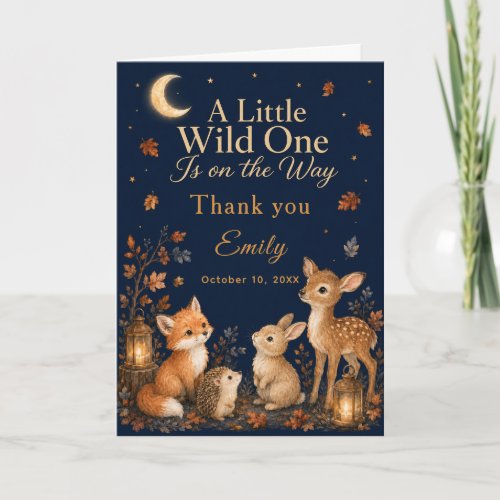 Autumn Woodland Baby Shower Thank You Card