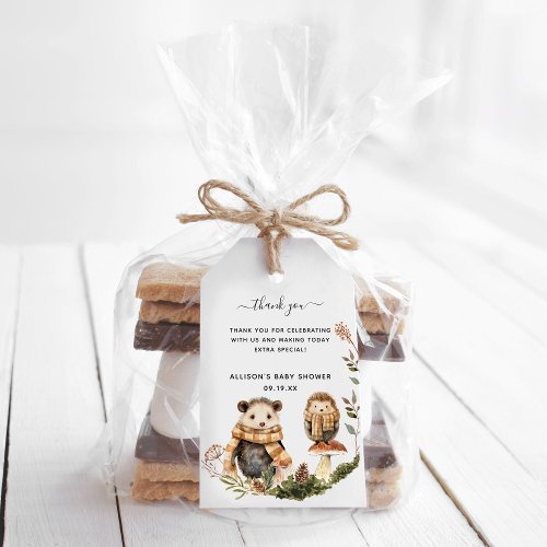 Autumn Woodland  Baby Shower Thank You Gift Tags