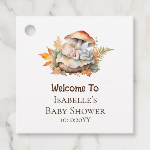 Autumn Woodland Fairy Baby Shower Favor Tags