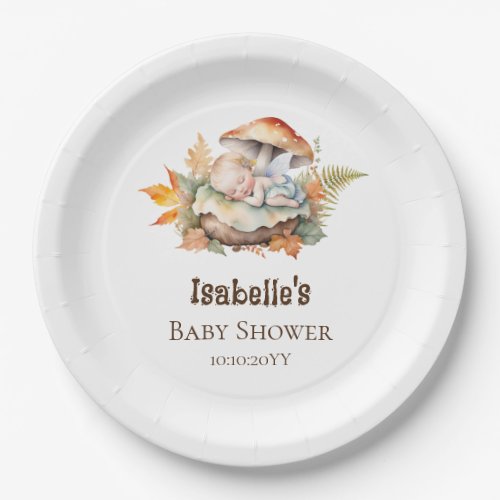 Autumn Woodland Fairy Baby Shower Paper Plates