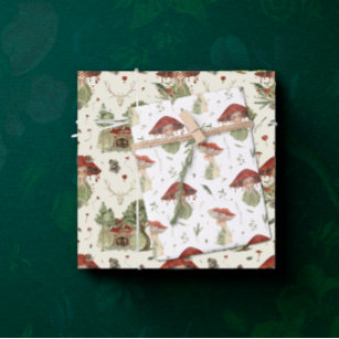 Autumn Woodland Fairy Mushrooms   Three Pack Wrapping Paper Sheets