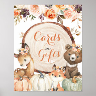Autumn Woodland Girl Baby Shower Cards & Gifts Poster
