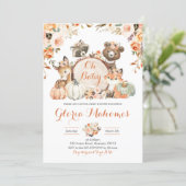 Autumn Woodland Girl Oh Baby Baby Shower Invitation (Standing Front)