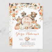 Autumn Woodland Girl Oh Baby Baby Shower Invitation (Front/Back)