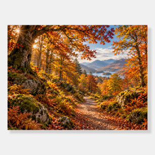 Autumn Woodland Lake Mountain Landscape Foam Board