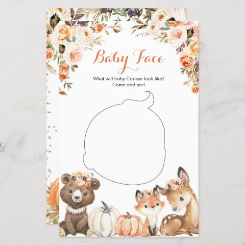 Autumn Woodland Oh Baby Baby Shower Baby Face