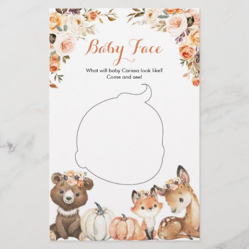 Autumn Woodland Oh Baby Baby Shower Baby Face