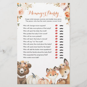 Autumn Woodland Oh Baby Mommy or Daddy Games