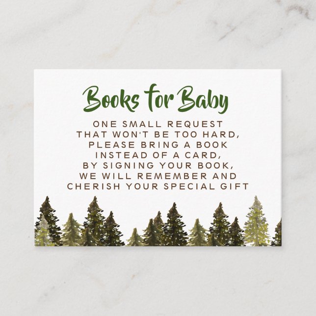 Autumn Woodland Rustic Books for Baby Enclosure Card (Front)